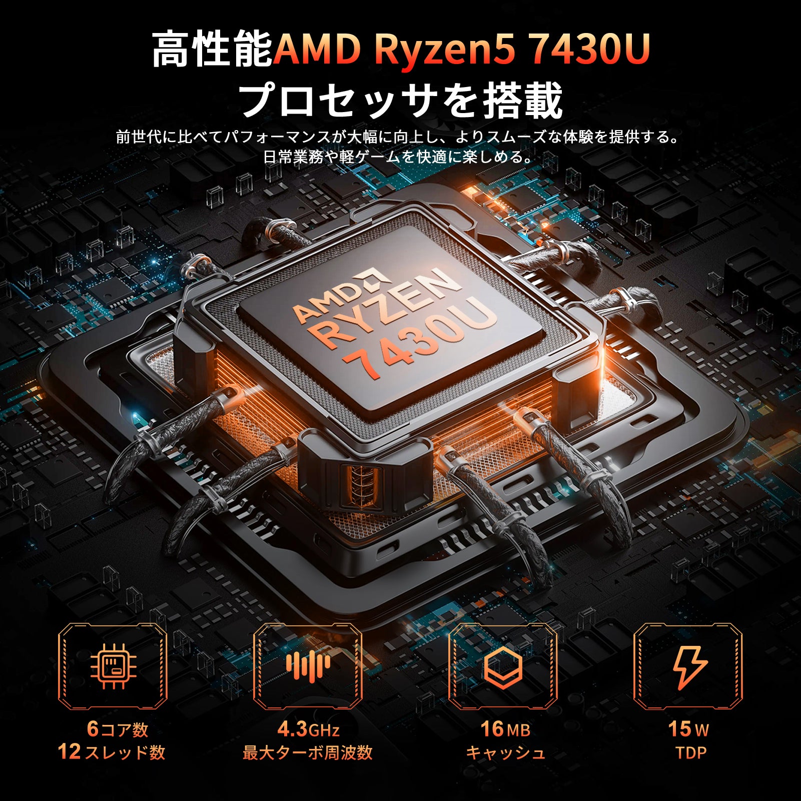 ACEMAGIC 2025年最新 ミニpc AMD R5 7430U【32GB DDR4  512SSD M.2 NVMe】 Windows11Pro対応 最大4.3GHz mini pc WiFi6 SSD容量拡大可能 小型pc 4K@60Hz 静音 高速熱放散 ミニパソコン 6C12T BT5.2
