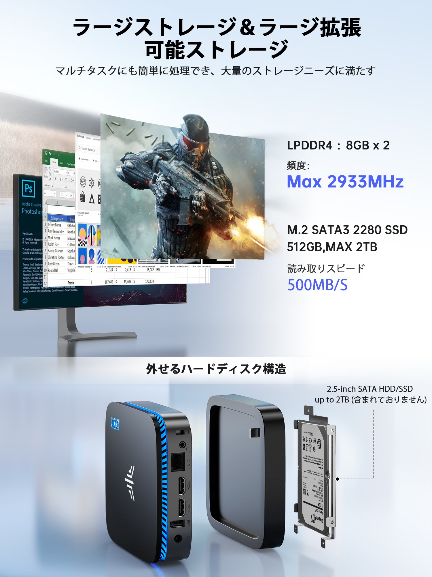 新品 NiPoGi AK1PRO ミニPC - デスクトップ型PC