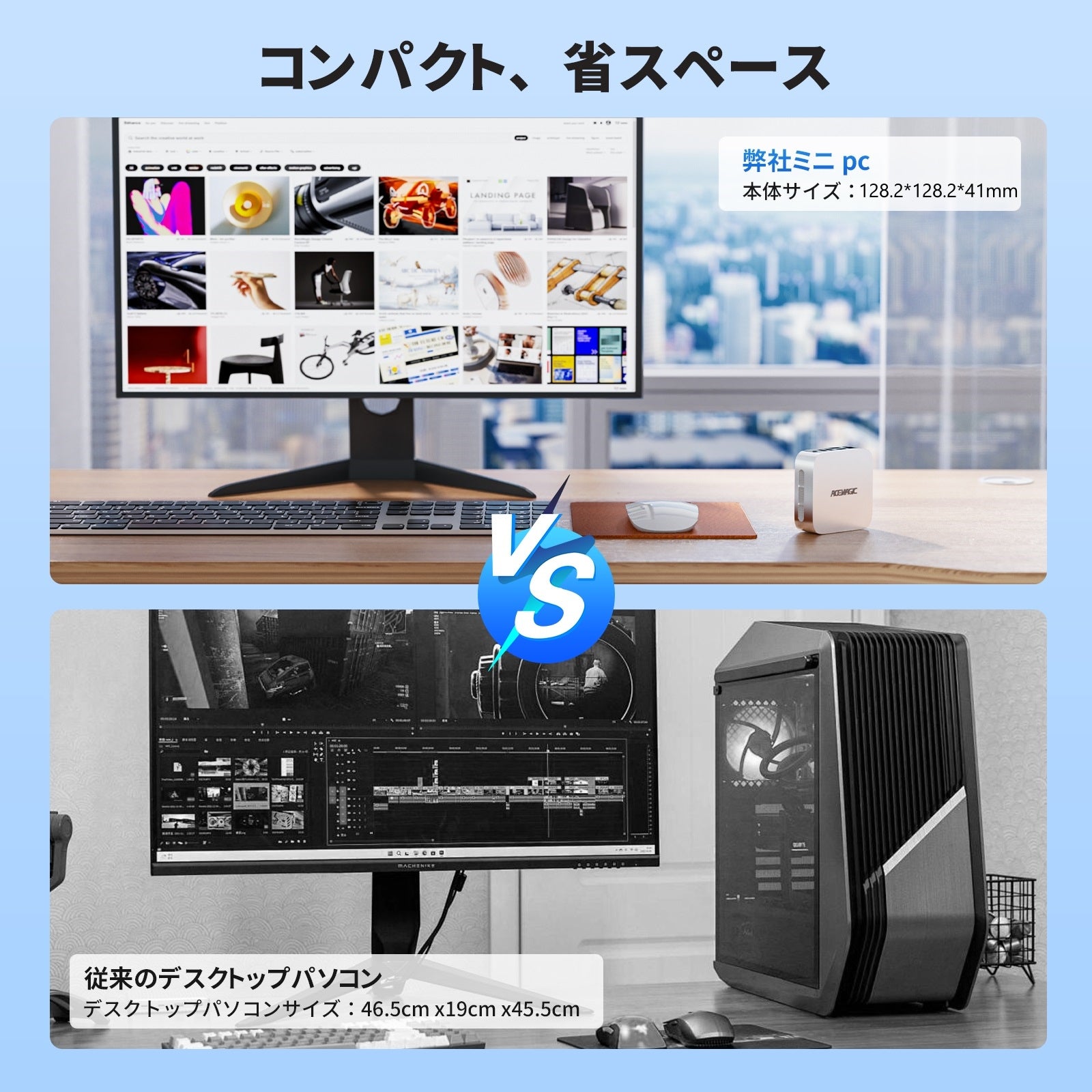 AMD Ryzen™ 3300U ミニpc 3.5GHz 16GB DDR4 256GB SSD 4TBまで増設可能 Windows11PRO 3画面同時出力 冷却ファン搭載 高速WiFi5 BT4.2 4K@60Hz USBx6 タップC HDMI2.0 RJ45 VESA